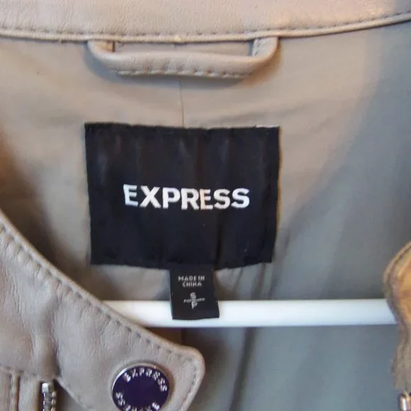 Express Faux Leather Jacket Snap Collar sz S - Picture 11 of 12